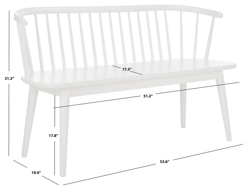Safavieh Blanchard Spindle Bench, White