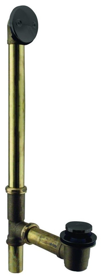 Tip Toe Bath Waste - 22" Make-Up, 20 Ga. Tubing In Oil Rubbed Bronze, Powder Coated Flat Black