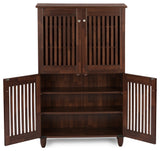 Fernanda Modern 4-Door Oak Brown Wooden Entryway Shoes Storage Tall Cabinet