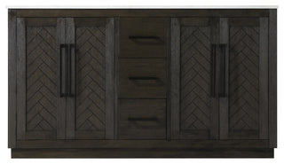 Home Living 60" Double Bathroom Vanity, Chocolate Oak
