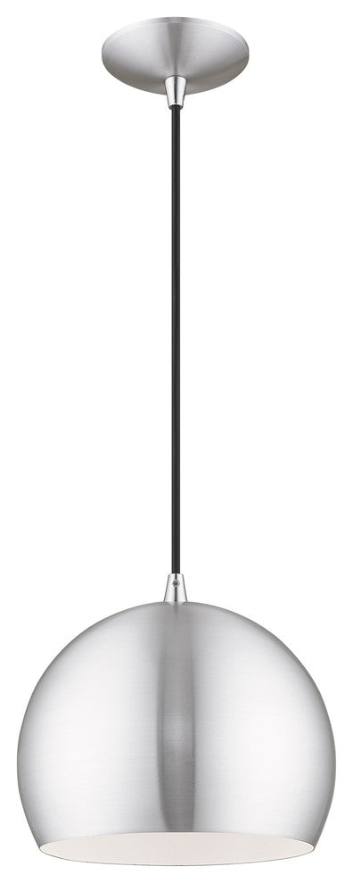 Livex Lighting Brushed Aluminum 1-Light Mini Pendant