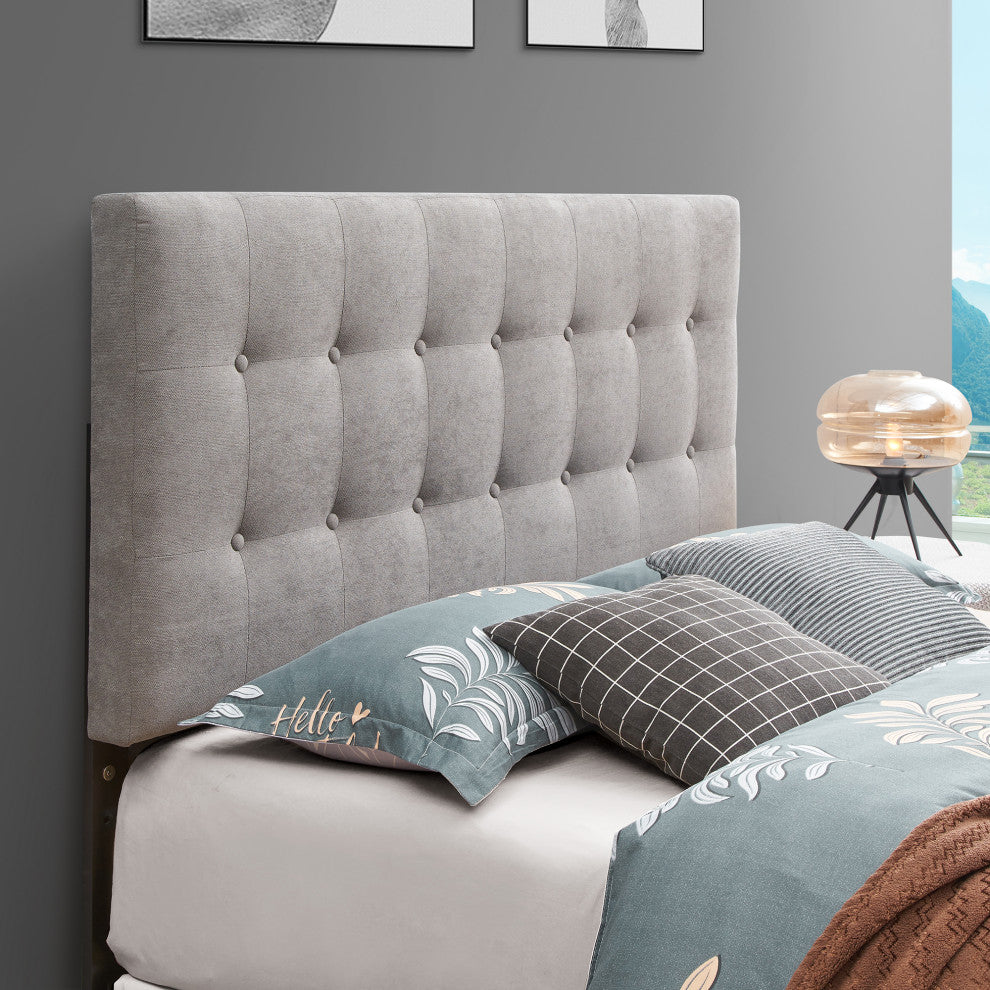 Kirkwood 61.02" W Full and Queen Expandable Width Headboard, Grey