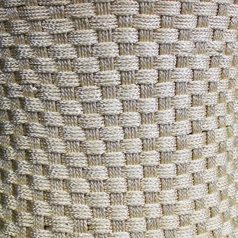 Natural Geo Decorative Handwoven Beige Accent Stool