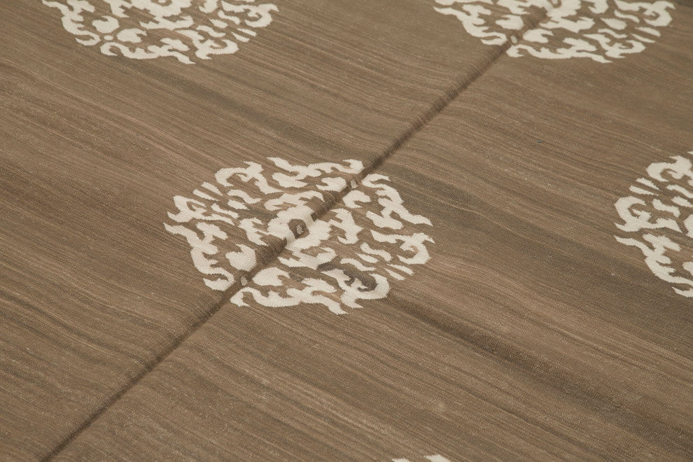 Rug N Carpet - Handmade Wool 6' 3'' x 8' 11'' Flatweave Dhurrie Kilim Rug