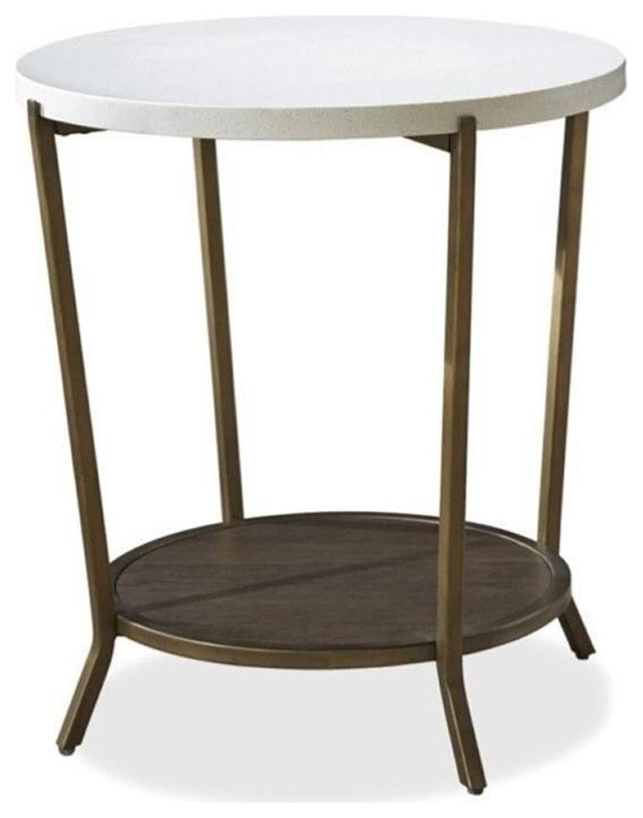 Beaumont Lane Round End Table in Brown Eyed Girl