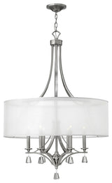 Mime Large Drum Chandelier, Brushed Nickel