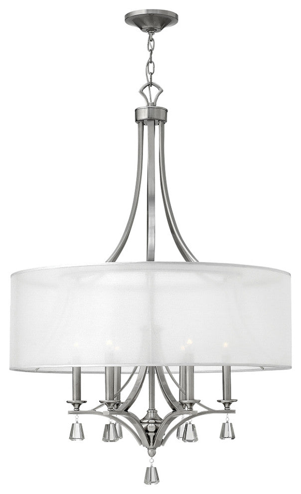 Mime Large Drum Chandelier, Brushed Nickel