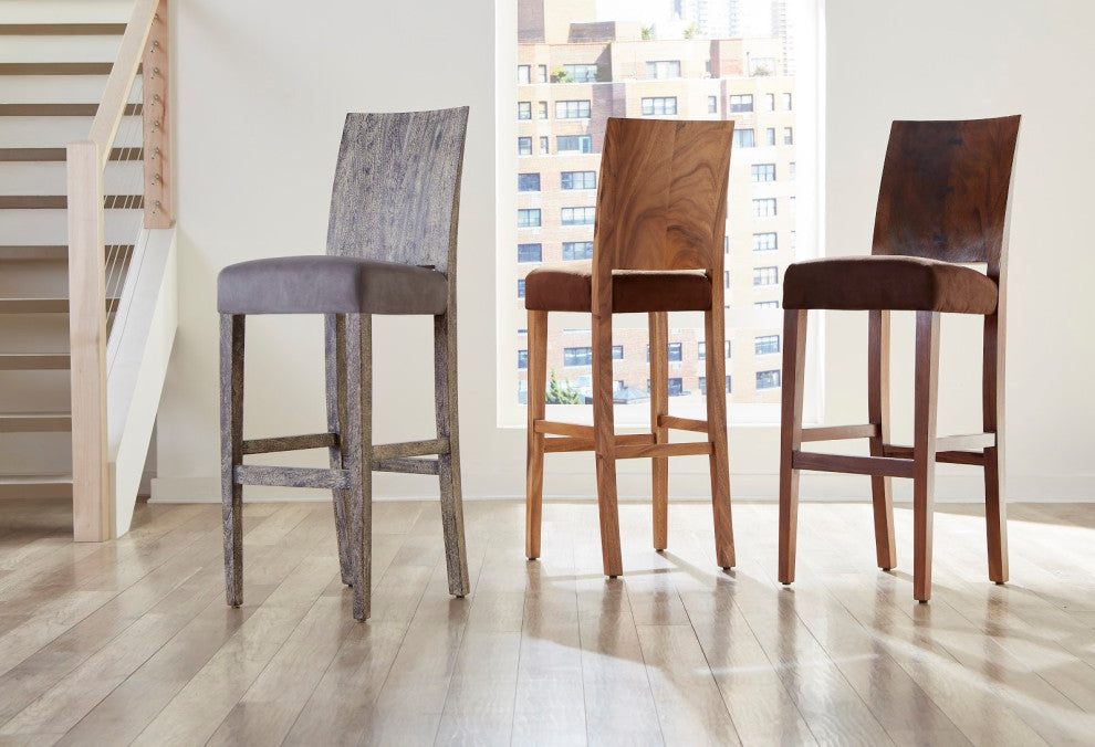 Origins Bar Stool, Chamcha Wood, Natural