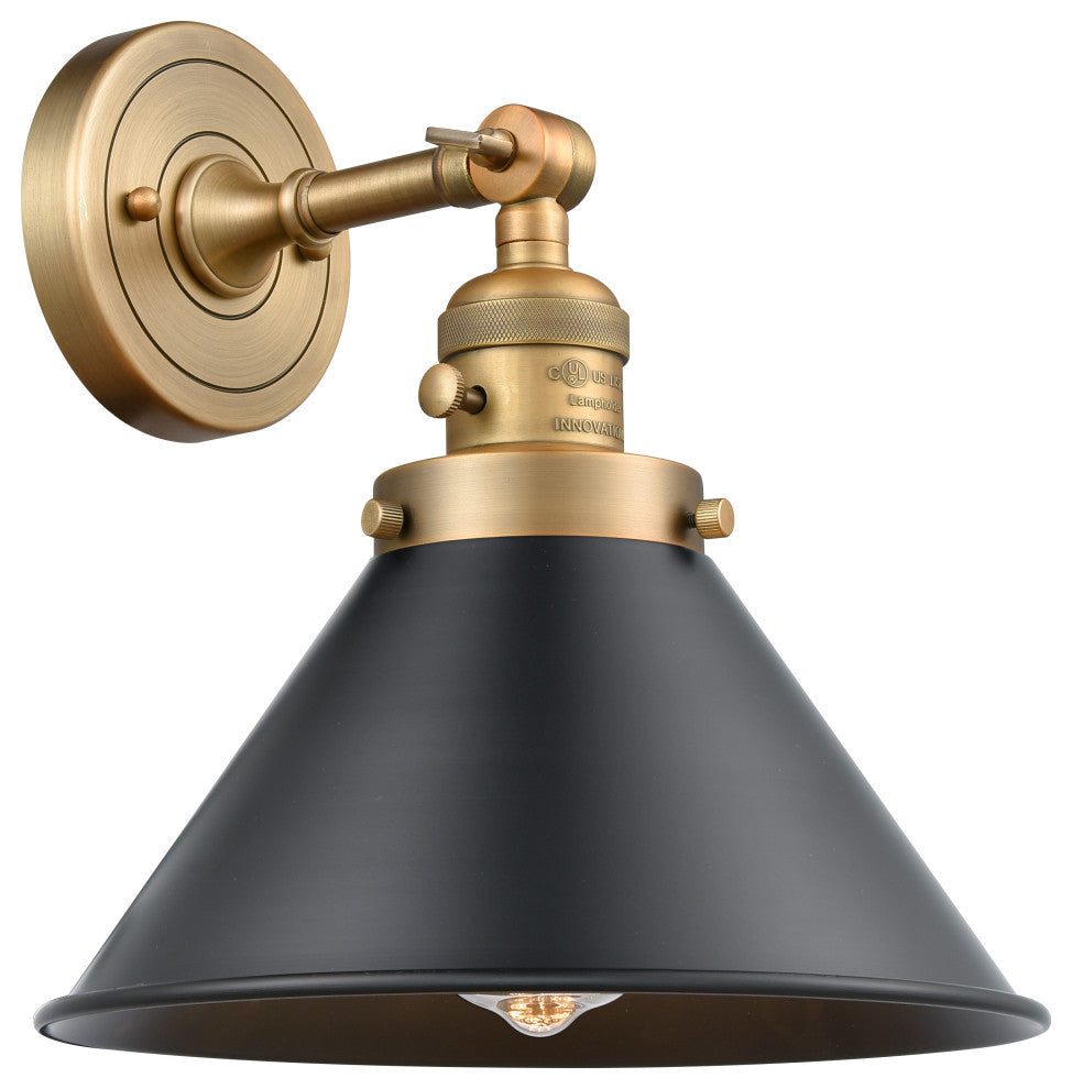 Briarcliff Sconce With Switch, Brushed Brass
