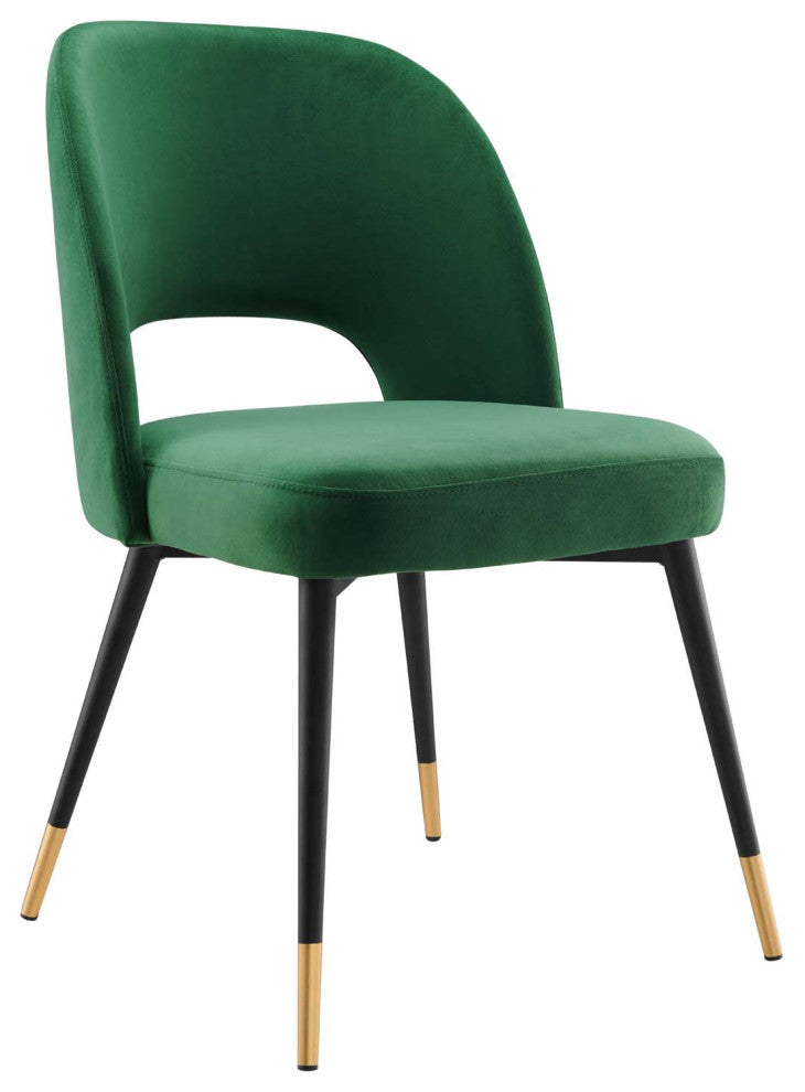 Rouse Performance Velvet Dining Side Chair Emerald