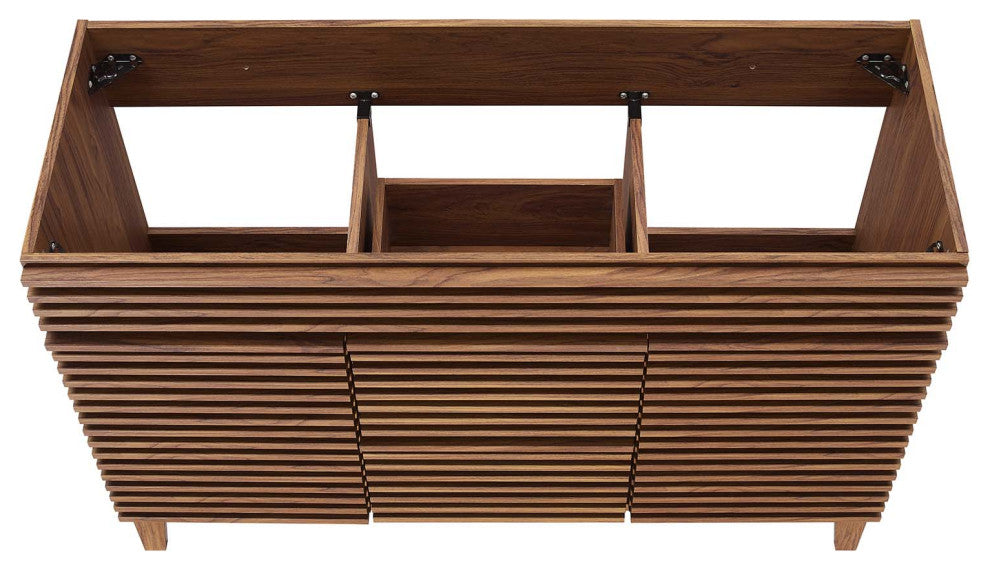 Render 48" Double Bathroom Vanity Cabinet, Walnut