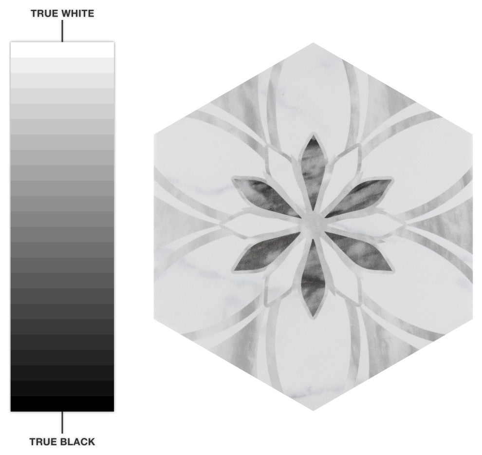 Classico Bardiglio Hexagon Dahlia Light Porcelain Floor and Wall Tile