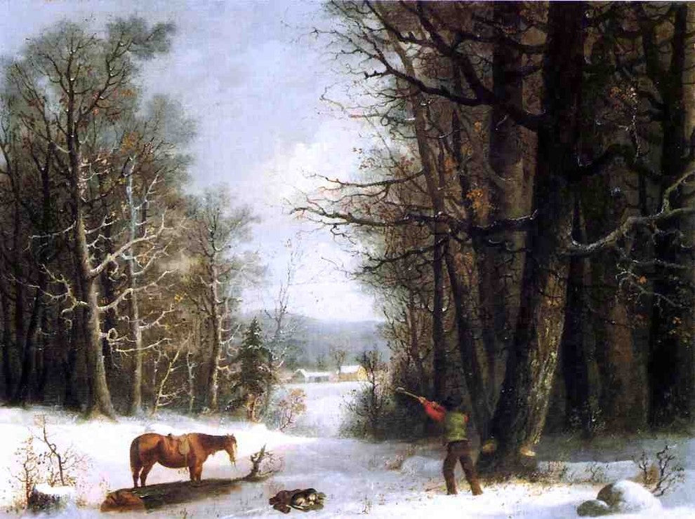 George Henry Durrie Woodsman in Winter Wall Decal