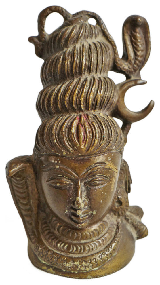 Consigned Antique Small Bronze Shiva Head