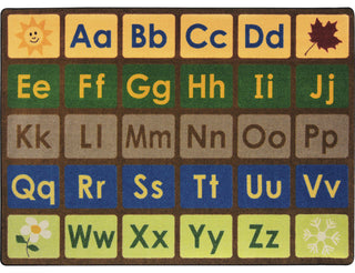 Kid Essentials Rug, Any Day Alphabet, Earthtone, 5'4"x7'8"