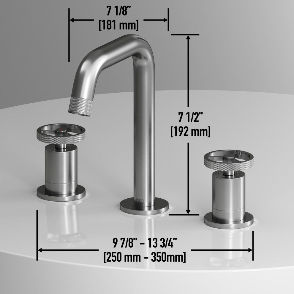 VIGO Cass 8" H 2-Handle Widespread Bathroom Faucet, Brushed Nickel