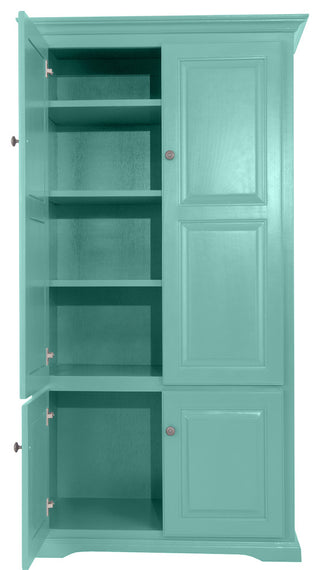 Extra Wide Kitchen Pantry Cabinet, Aqua Fiesta