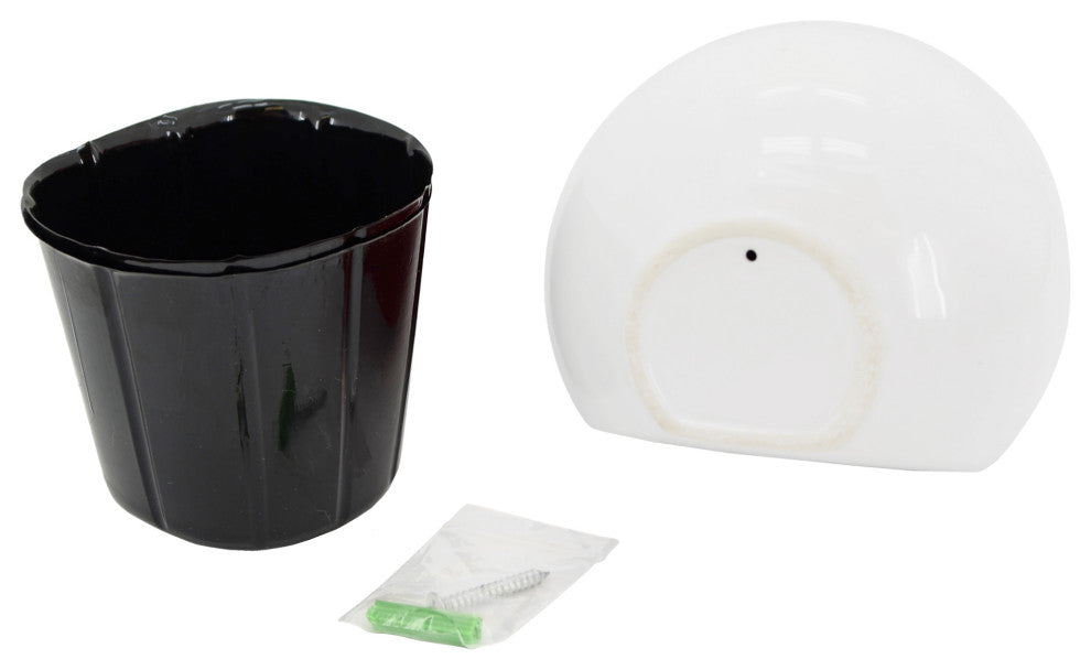 Small Round Wall Planters, Set of 3, Glossy White