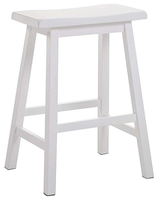 24" White Counter Height Stool, Set of 2