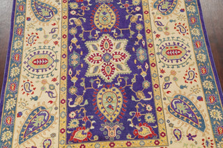 Traditional Wool Pakistani Hand Made Kazak Oriental Area Rug, Purple, 9'7"X6'5"