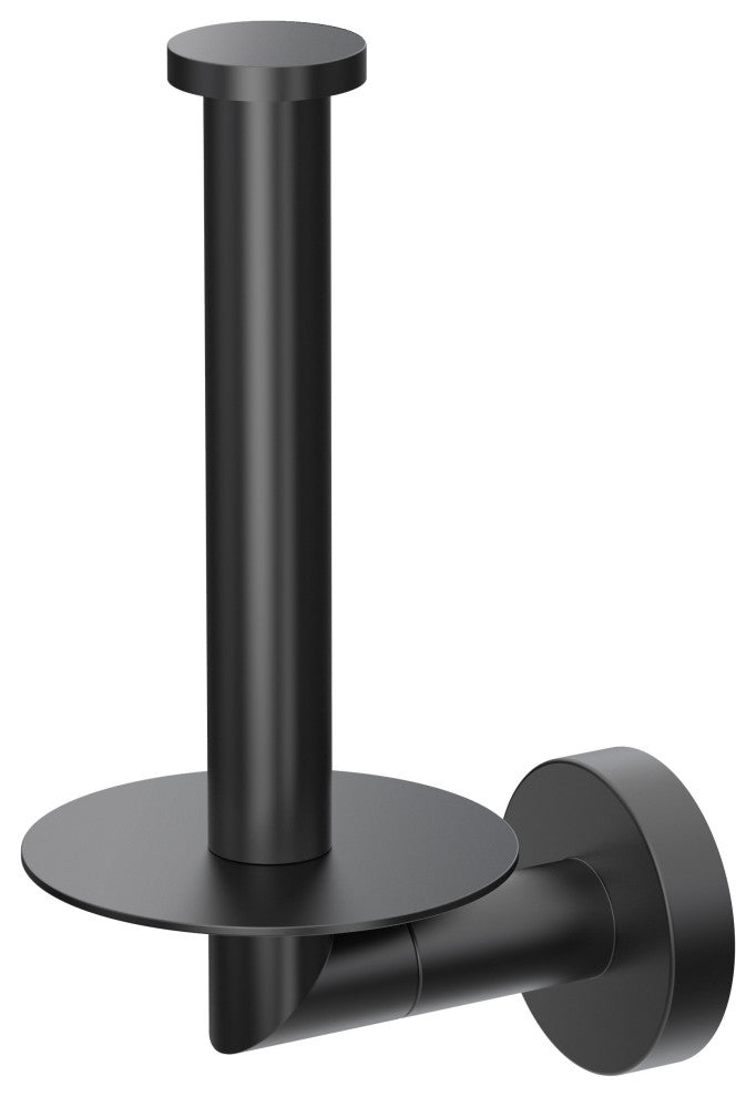 Glam Toilet Paper Holder, Matte Black, Storage