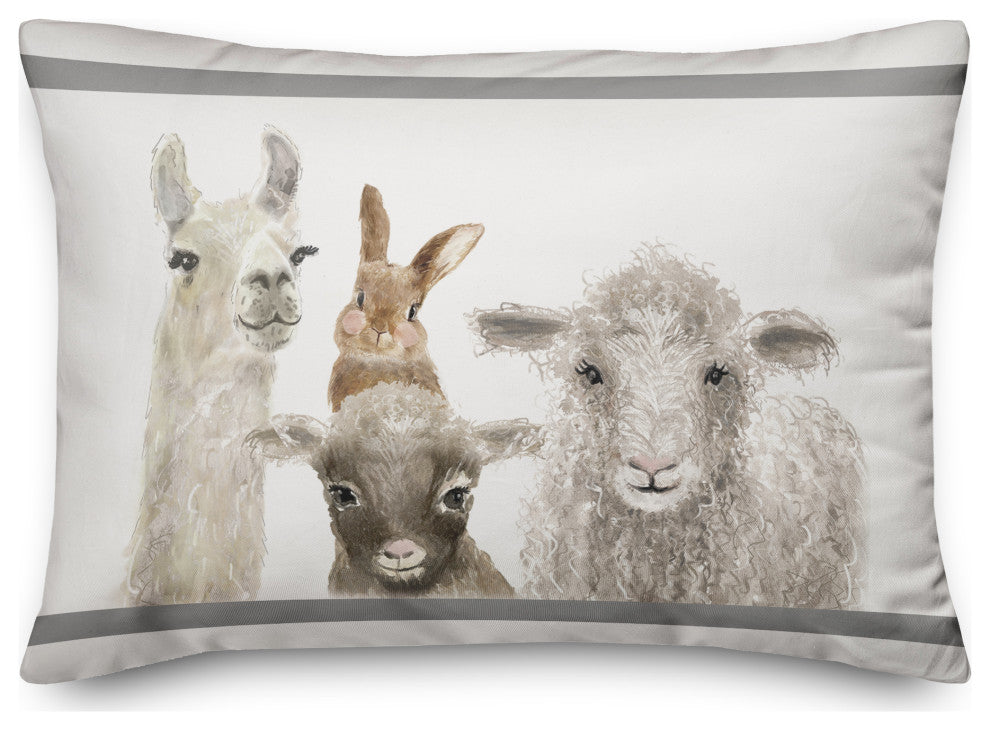 Baby Barn Animals 14"x20" Spun Poly Pillow