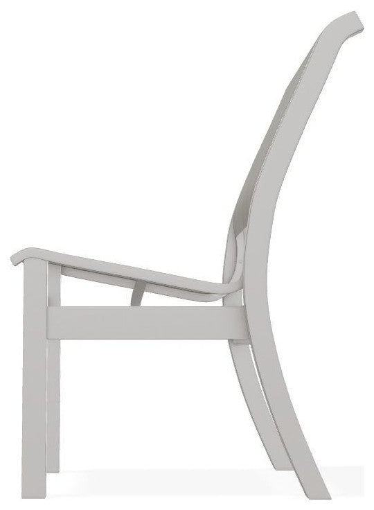 Leeward Sling Stackable Outdoor Dining Chair, Smoke/Warm Gray