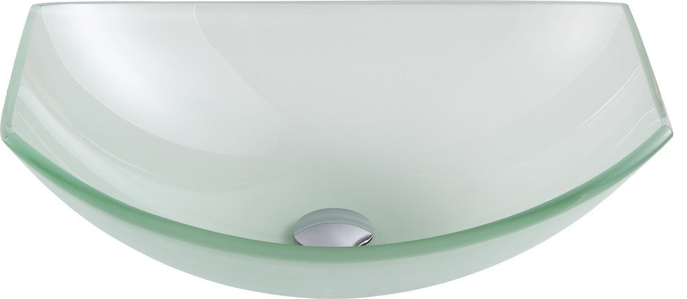 Pendant Deco-Glass Sink, Lustrous Frosted, Harmony Faucet, Brushed Nickel