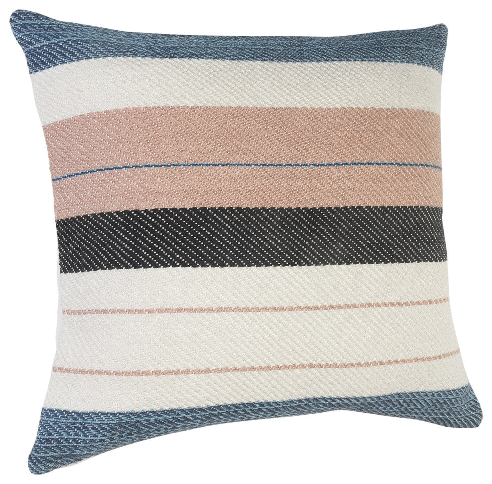 Multicolored Mid-Century Stripe Throw Pillow