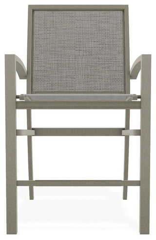 Kendall Sling Balcony Height Stackable Outdoor Stool, Burke/Storm