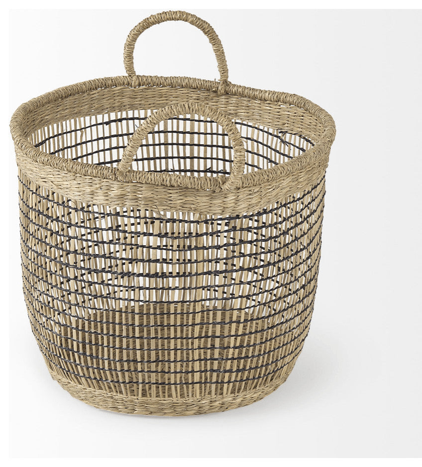 Set of Three Light Brown Storage Baskets