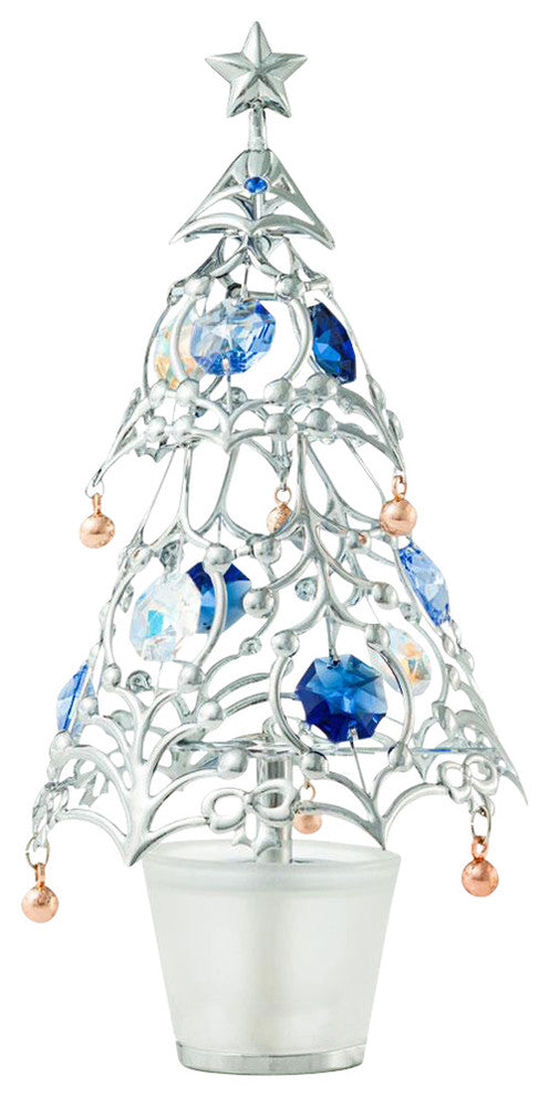 Chrome Plated Silver Christmas Tree Table Top Ornament