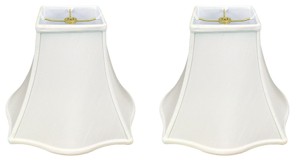 Royal Designs Fancy Square Bell Basic Lamp Shade, White, 7x16x12.75, Set of 2
