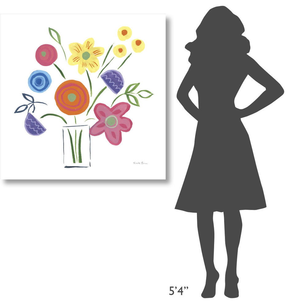 "Floral Medley II" Digital Paper Print by Farida Zaman, 38"x38"