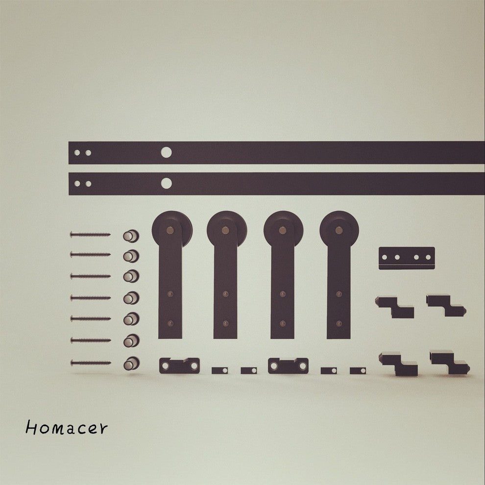 Mini Sliding Barn Door Hardware Kit, Straight Design, 108", Double