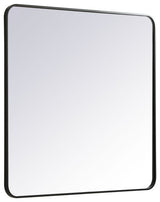 Ellis Soft Corner Metal Rectangular Mirror, Black, 36"x36"