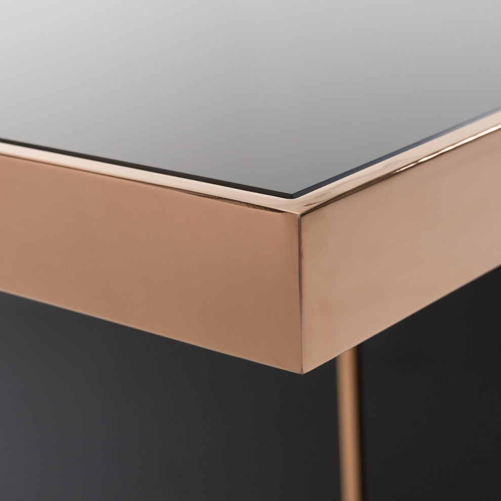 Nova Domus Cartier Modern Black and Rosegold Dining Table