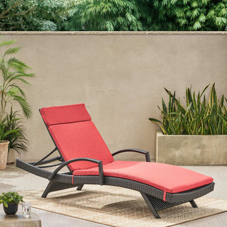 GDF Studio Soleil Outdoor Chaise Lounge Cushion, Red