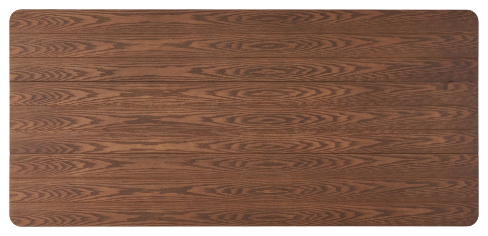 Odelia Rectangular 8-Seat Farmhouse Dining Table, Walnut Finish