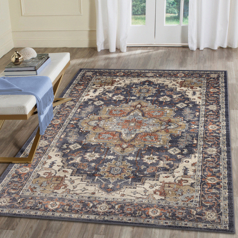 Ariana Heriz Indoor Rug Navy 6'6"x9'4"