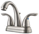 Pfirst Series 2-Handle 4" Centerset Bathroom Faucet, Brushed Nickel