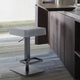 Kaylee Contemporary Swivel Barstool in Matte Black Finish and Gray Faux Leather