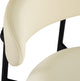 Lupita Upholstered Counter Stool, Cream, Vegan Leather, Matte Black, Set of 2
