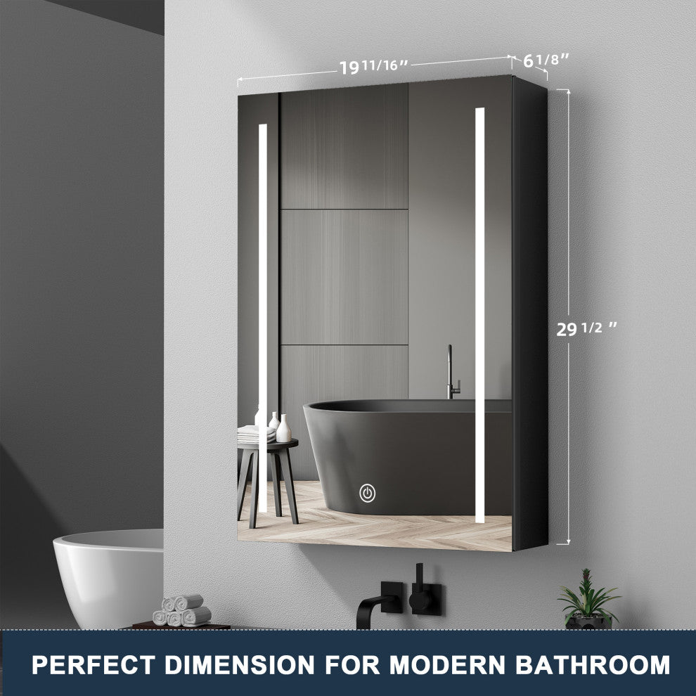 DIY LED Bathroom Medicine Cabinet With Mirror Left Door