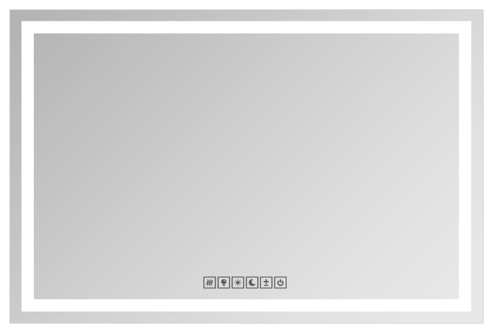 LED Modern Bathroom Frameless Decorative Mirror Wall Mounted, 36"x72", Rectangle