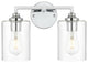 2 Light Chrome And Clear Bath Sconce
