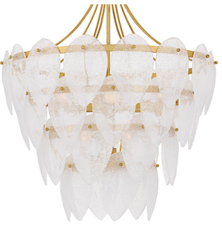 Quoizel QP6766 Lilestone 7 Light 28"W Waterfall Chandelier - Gold Leaf