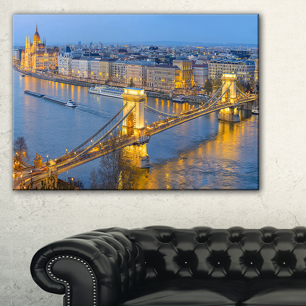 "Chain Building and Parliament in Budapest" Wall Artwork