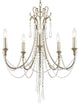 Crystorama ARC-1905-SA-CL-MWP, 5-Light Chandelier, Antique Silver