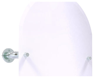 Pipeline Frameless Arch Wall Mounted Tilt Mirror, Polished Chrome